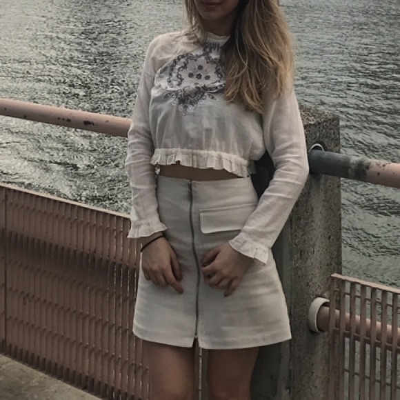 ZARA blouse embroidered top long sleeve - Picture 8 of 14